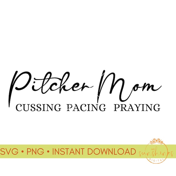 Softball Pitcher Mom SVG | Baseball Pitcher Mom SVG | Pitcher Mom Digital Design | Softball Cut File | Baseball Cut File | Gift for Mom