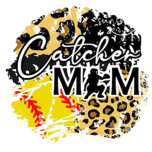 Catcher Mom Digital Design | Catcher Mom SVG | Softball Mom SVG | Leopard Print Softball Mom SVG | Softball Catcher Mom Sublimation |