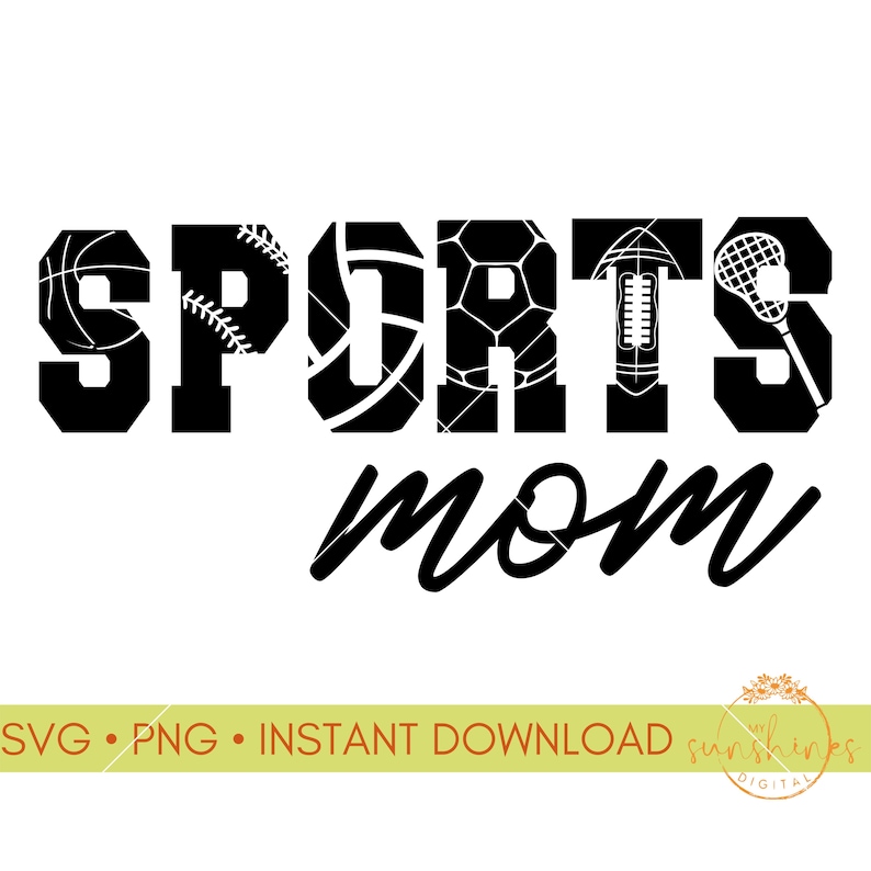Sports Mom SVG Sports Mom PNG Cricut football Mom Svg Volleyball Mom