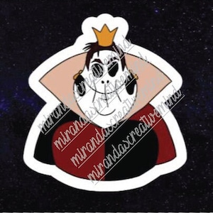 Skeleton Queen of Hearts Sticker - Waterproof - Holographic - Clear