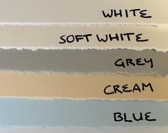 Magnani Pescia Deckle Edge 10 Sheets - Blue Printmaking 100% Cotton Paper - 3.5x5 - Professional Variety Paper Pack Trial Sample Toned Paper