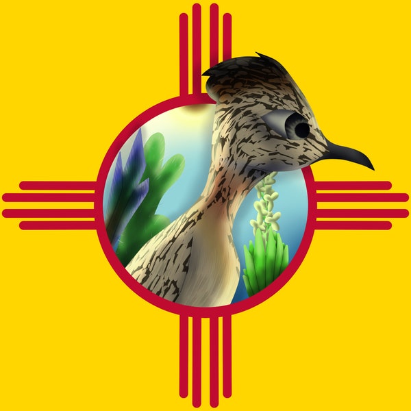 New Mexico Roadrunner Paper Stickers