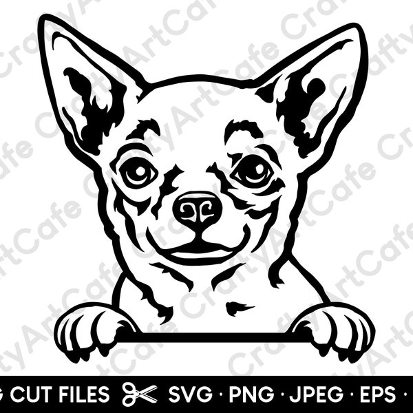 Chihuahua Peeking SVG svg / png / dxf / eps