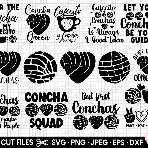 concha svg bundle cricut concha png bundle free commercial use concha clipart concha vector eps dxf jpg silhouette