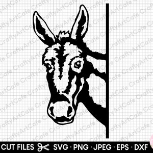 donkey peeking svg cricut donkey peeking png eps dxf jpg free commercial use donkey peeking clipart vector cut file