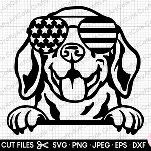 beagle peeking svg png silhouette vector cut file cricut