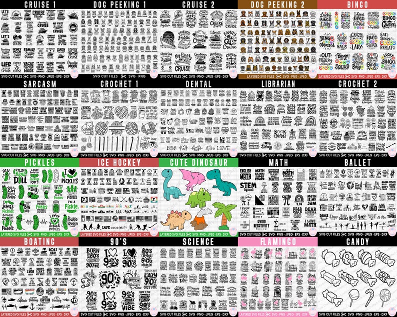 5000+ MEGA SVG Bundle Cricut Cut Files PNG Bundle Sublimation T Shirt Designs Bundle Xxl Files for Cricut Free Commercial Use image 9