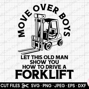 carrello elevatore in formato SVG PNG conducente del carrello elevatore in formato SVG PNG operatore del carrello elevatore in formato SVG PNG regalo cricut file di taglio