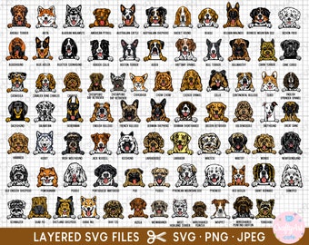 dog peeking svg png bundle cricut cut machine files commercial use german shepherd australian shepherd cattle dog golden retriever pug husky