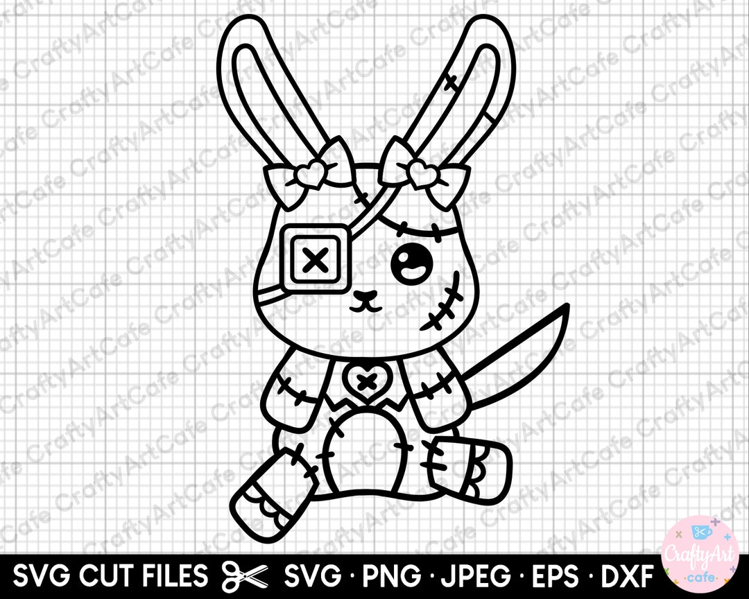 Pastel Goth Bunny Svg Clipart Png Etsy