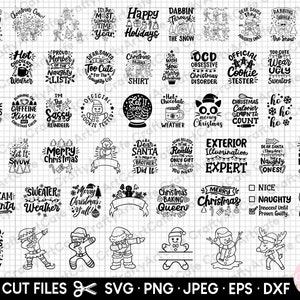 bundle svg Noël joyeux Noël svg png Noël pyjama chemise svg png design bundle cricut coupe fichier usage commercial vector clipart
