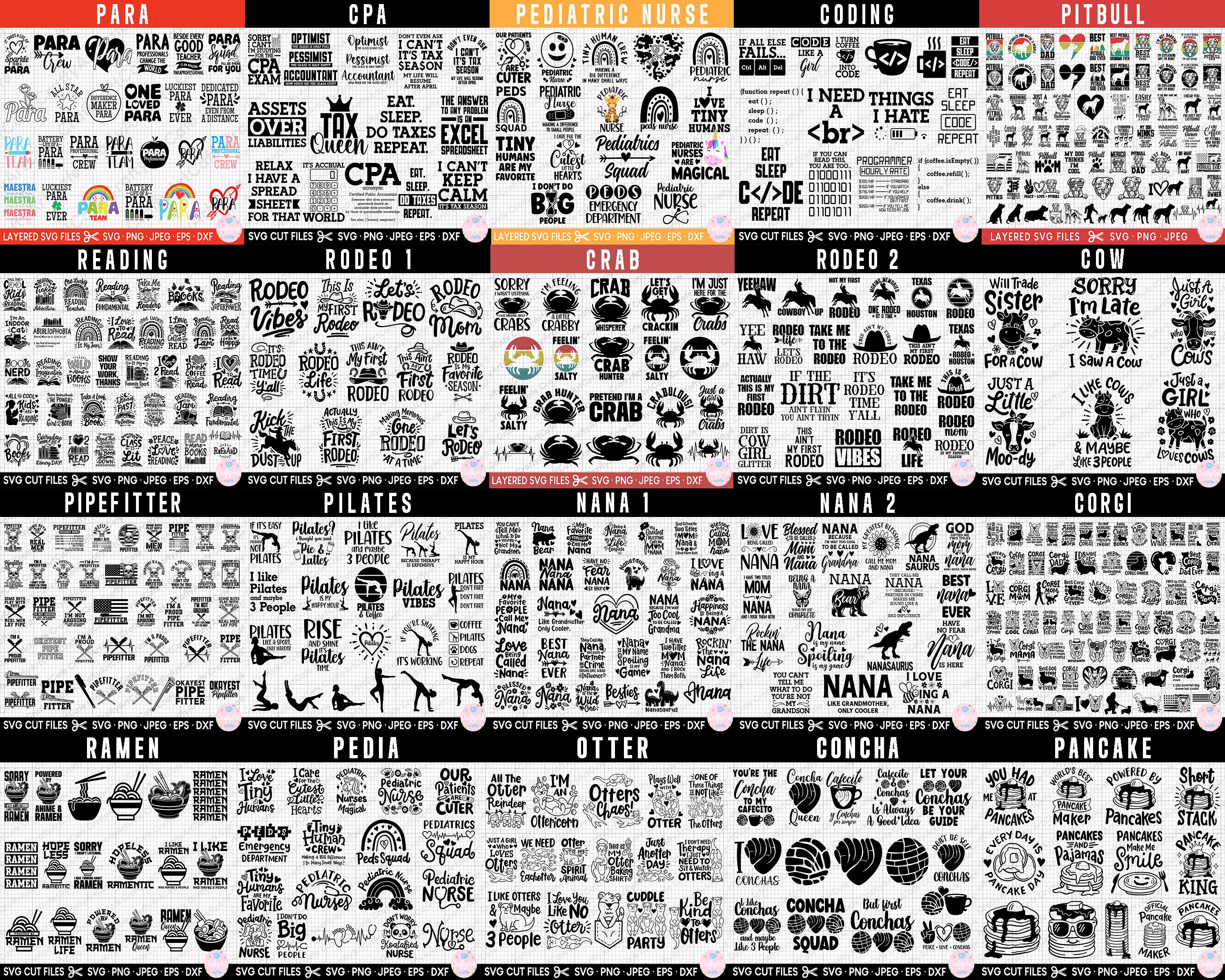 5000+ MEGA SVG Bundle Cricut Cut Files PNG Bundle Sublimation T Shirt ...