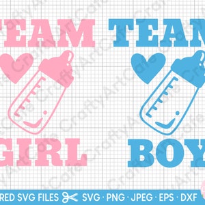 archivo de corte svg en capas para cricut género revela equipo chica y equipo chico fiesta svg para camisas