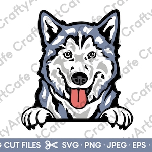 Images clipart Husky Peeking SVG Png pour Cricut