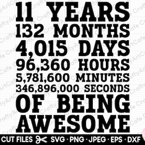 11th birthday svg 11 years old svg 11th birthday png
