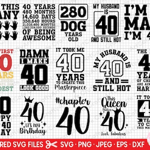 40e anniversaire svg 40 ans svg 40e anniversaire png 40e anniversaire svg bundle cricut