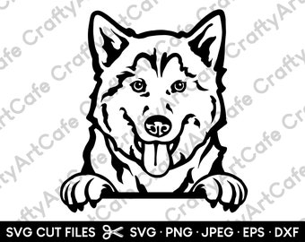 Husky Peeking SVG Png Clip Art for Cricut