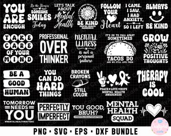 salud mental png salud mental svg salud mental png paquete sublimación uso comercial salud mental eps dxf archivo de corte cricut