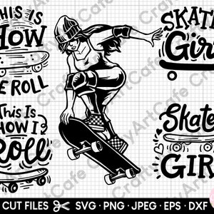 skater gril svg, skater meisje png, skateboard meisje, skateboarder, skateboarden