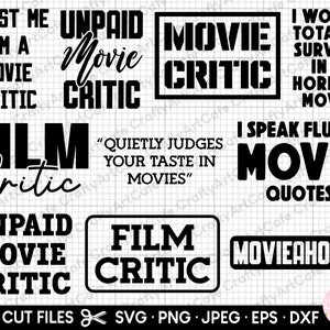 movie critic svg bundle cricut shirt design free commercial use movie critic png movie lover cinema lover