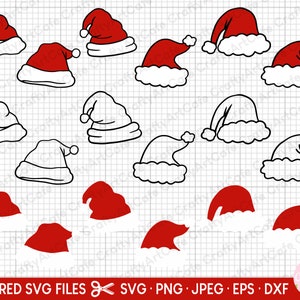 santa claus hat svg png bundle cricut free commercial use santa claus hat clipart bundle santa claus hat vector bundle cut file cutting
