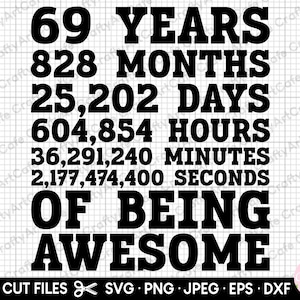 69th birthday svg 69 years old svg 69th birthday png