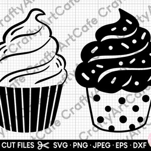 cupcakes svg cupcakes clipart cupcakes siluetas svg png para uso comercial cricut