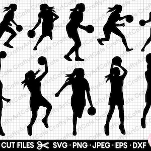 female basketball player silhouette svg png