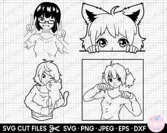 Anime Mädchen svg Anime Mädchen png Anime Mädchen Vektor Anime Mädchen spähen