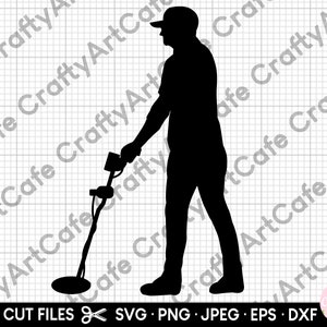 metal detecting svg metal detector silhouette svg png commercial use