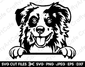 Aussie Peeking Silhouette Aussie Peeeking SVG Cricut svg / png / dxf / eps