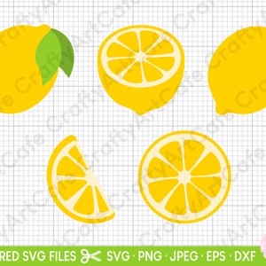 Bundle svg citron coupe des fichiers pour cricut coupe fichiers svg citron png clipart citrons fruits svg