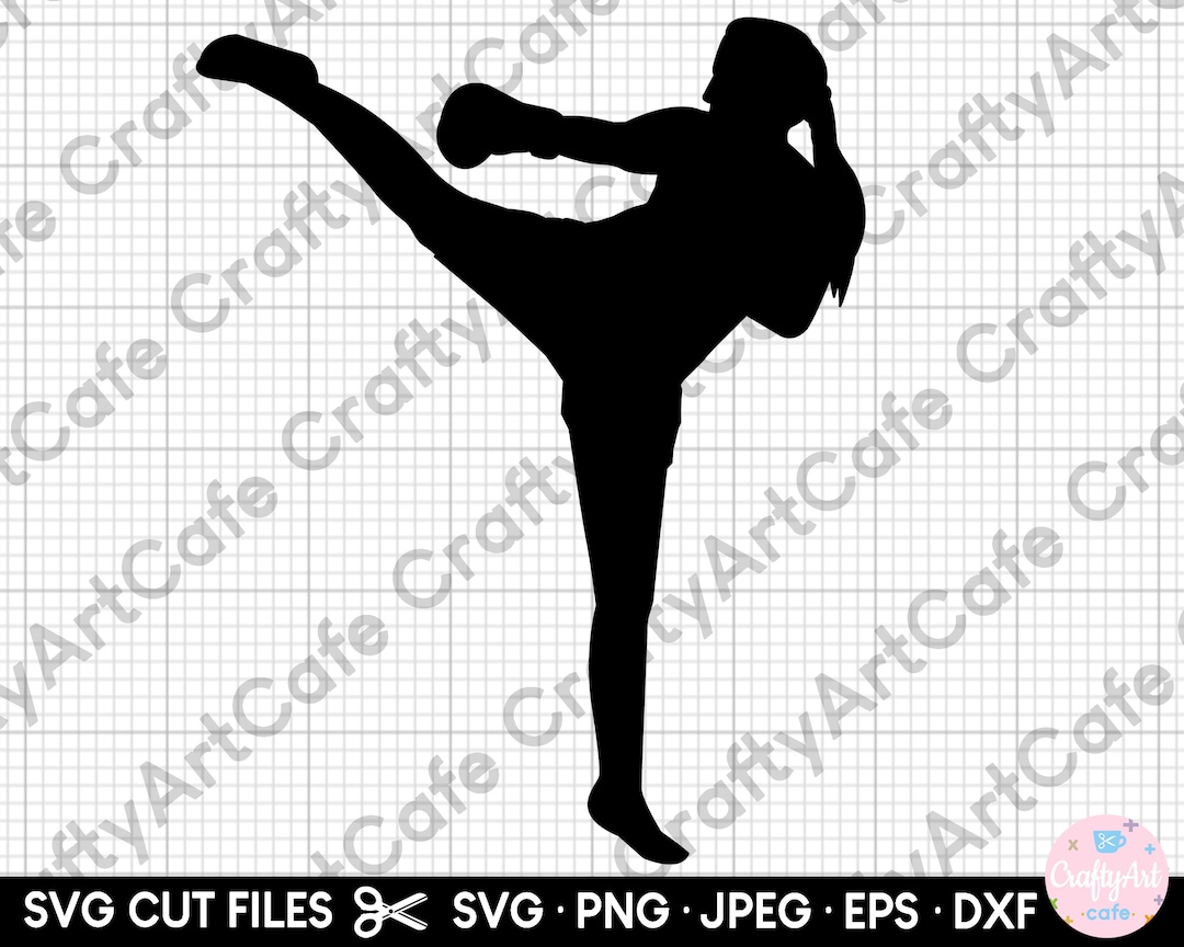 Kickboxing Girl Silhouette Svg Kickboxing Girl Silhouette Png