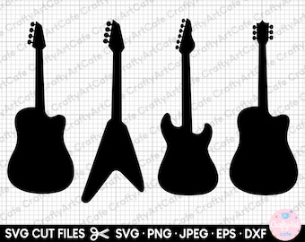 guitar svg bundle guitar png bundle guitar cut file svg bundle cricut guitar silhouette acoustic guitar e guitar