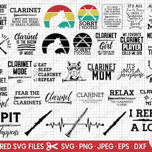 clarinet svg bundle cricut shirt clarinet png bundle clarinet vector clipart silhouette free commercial use