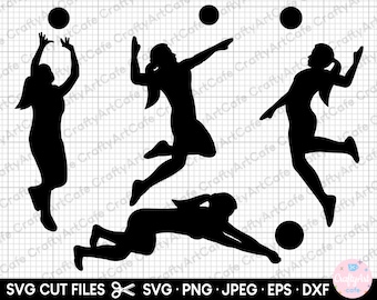volleyball player svg bundle volleyball player png bundle volleyball girl svg volleyball woman svg clipart vector commercial use