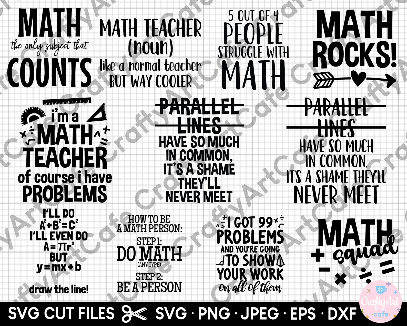 Math Teacher Svg Png Eps Jpg Cut File for Cricut Math Teacher Shirt ...