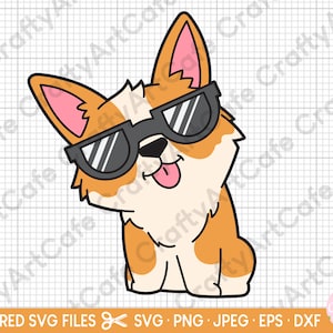 Corgies svg coole Corgis svg Corgis mit Sonnenbrillen svg welsh Corgis Pembroke svg kawaii Corgis Welpe svg für Cricut