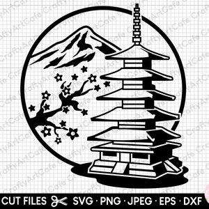 Temple japonais svg temple japonais png temple japonais vecteur temple japonais svg couper fichier cricut