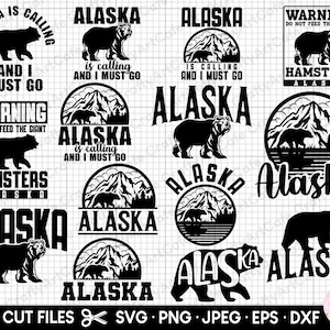 alaska svg bundle alaska png bundle alaska shirt designs alaska svg for cricut alaska lover svg png eps dxf commercial use