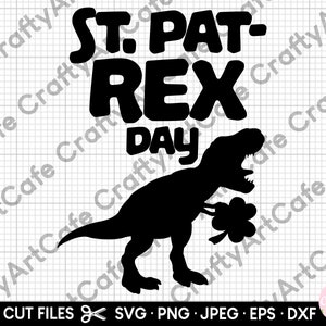 st patricks day svg png st pat-rex day funny dinosaur trex svg png sor cricut