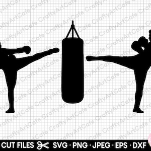 キックボクサー svg png キックボクサー シルエット サンドバッグ キックボクサー ベクトル カット ファイル cricut 無料 商用利用 女性キックボクサー
