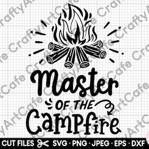 maestro de la fogata svg png archivo cortado cricut, camping svg, camp svg