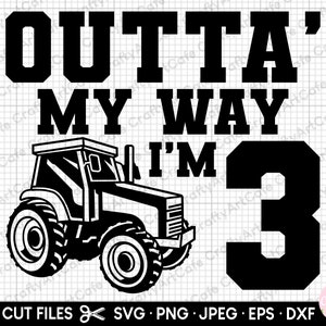 3. Geburtstag Bauer Traktor Traktor Liebhaber svg png eps dxf geschnitten Datei Cricut jpg jpeg kommerzielle Nutzung
