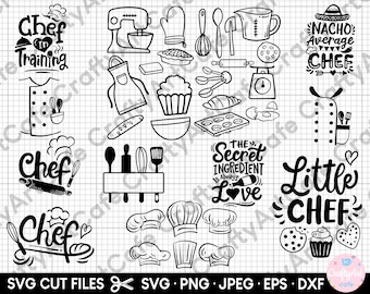 chef svg bundle for cricut, baking svg bundle for cricut, chef png bunde, baking png bundle, cook svg bundle, baker svg bundle