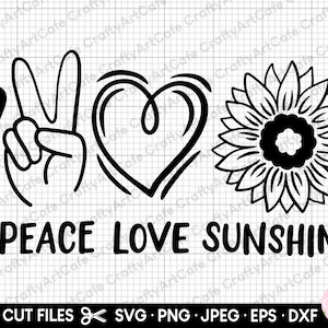 sunflower lover shirt design svg png cricut peace love sunshine
