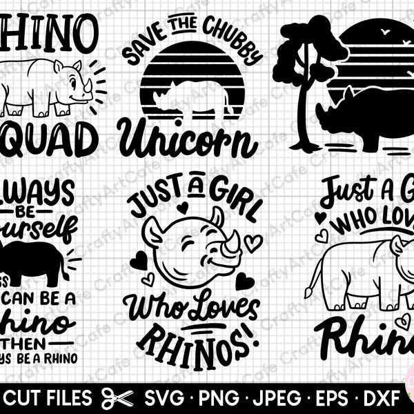 rhino svg bundle cricut rhino png bundle free commercial use eps dxf jpg cut files