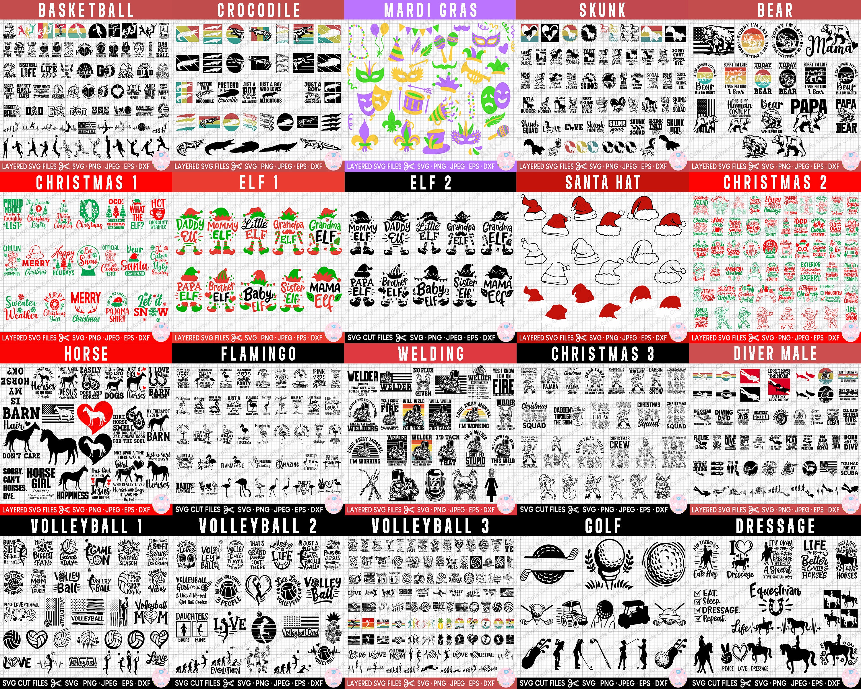 5000+ MEGA SVG Bundle Cricut Cut Files PNG Bundle Sublimation T Shirt ...