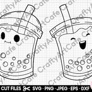 Boba Tee svg Bubble tea svg für cricut cut Datei eps jpg png dxf