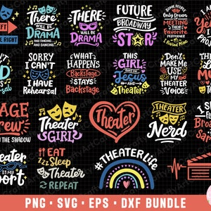 teatro png teatro svg teatro png bundle sublimazione uso commerciale teatro eps dxf file di taglio cricut design maglietta